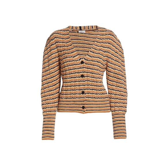 A.L.C Rebekah Wool Blend Striped Cardigan Sweater - Picture 2 of 10